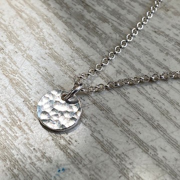 純銀 圓形 水波紋 吊牌 項鍊 可客製姓名 S509