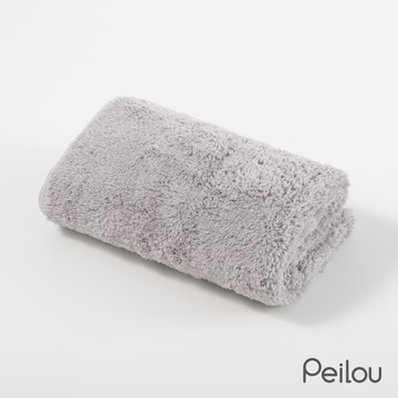 貝柔 Peilou - 超強十倍吸水超細纖維抗菌大毛巾/枕巾-時尚灰 (50x90cm)