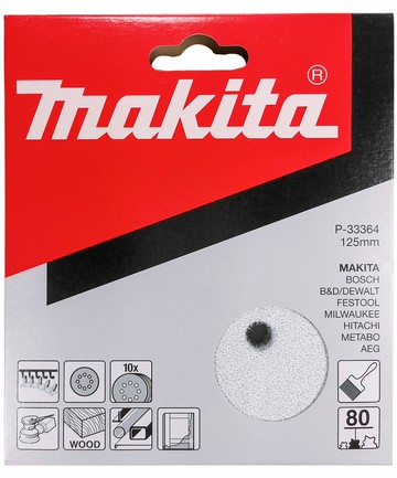 Makita 牧田 台灣公司貨 砂紙 80p‐33364  125mm  1組