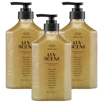 Luv Scent 磨砂沐浴露 202 Birthday Cake  500ml  3瓶