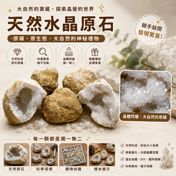 小廢物俱樂部 水晶原石 水晶球原礦 親子科普教材 瑪瑙聚寶盆 方解石 交換禮物 生日禮物
