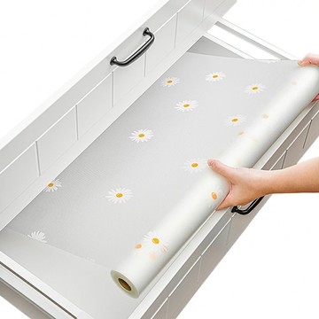 日本SP SAUCE 防潮防塵PEVA小雛菊保潔墊 表層防滑 底層光滑 自由裁切 容易清潔  300 x 60 x 0.03cm  小雛菊  1個