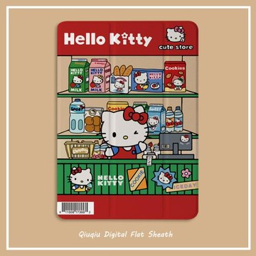 可愛卡通kt貓2021新款pro11保護套帶筆槽平板10.2/10.5寸氣囊殼18/19ipad air4/3/2/1三折式5/6蘋果9.7迷你65