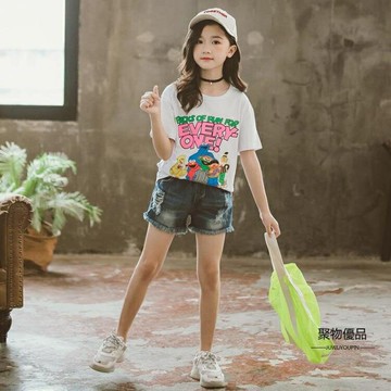 短袖T夏季兒童純棉卡通T恤打底衫中大童上衣童裝女童【聚物優品】