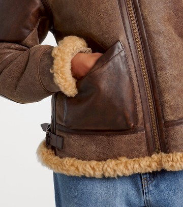 Ralph Lauren Collection Shearling-trimmed leather jacket
