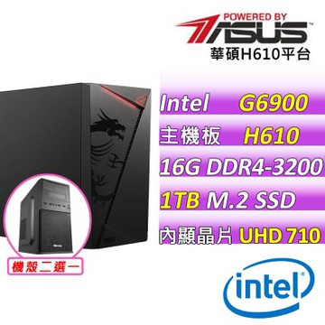 華碩平台 賽揚 G6900 雙核心{文定吉祥V}文書機(G6900/H610/16G D4/1TB)