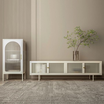 公司貨 免運 北歐小戶型電視櫃組合簡約現代客廳斗櫃長虹鋼化玻璃落地櫃儲物櫃 快速發貨