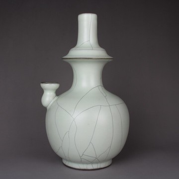 宋官窯粉青釉凈水瓶軍執 裂紋釉 古玩瓷器古董陶仿古陶瓷收藏品