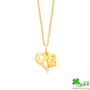 【幸運草金飾】澄心黃金鎖骨項鍊