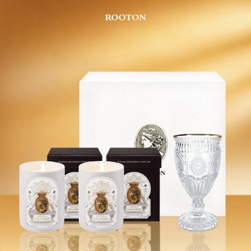 快速出貨【ROOTON】寵愛自己！植曦之境香氛蠟燭二入+聖杯+白色禮盒