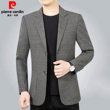 皮爾卡丹春季新款西服男中年休閑薄款中老年西裝外套男爸爸裝春秋