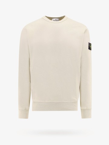 Organic cotton sweatshirt with removable logo patch - STONE ISLAND - gender_Man