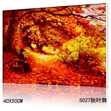 WallFree  DIY手繪數字油畫 掛畫 -秋葉舞