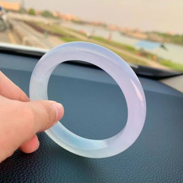 珠寶翡翠手鐲女士天然緬甸翡翠玉手鐲冰種糯種少女款時尚圓條鐲子