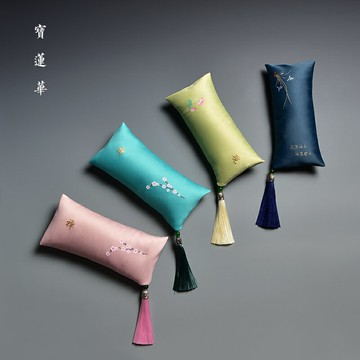 絲繡禪韻手枕香包 臂擱香囊 茶道擺設用品茶擱墊香囊擺飾禪意香包
