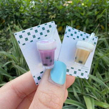 特飲系列- 珍珠奶茶/薄荷朱古力/紫薯珍珠 手作 襟章 心口針 胸針