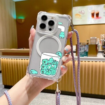 猫猫蟲咖波 四角防摔 無綫充電磁吸 iphone 18 17 16 15 14 13 12 11 手機殼 防摔