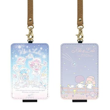 小禮堂 Sanrio 三麗鷗 雙子星 皮質票卡套 (冬日星星/柵欄星空款)