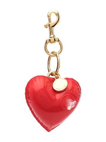 Moschino - insufflated-heart pendant key ring - women - Calf Leather/Plastic - One Size - Red
