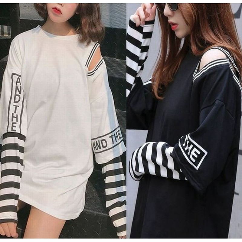 重ね着風 韓国 ロンt ストリート系 レディース 韓国ファッション ダンス 衣装 K Pop ヒップホップ ファッション オーバーサイズ ダンスウェア 黒 Ah11 通販 Lineポイント最大0 5 Get Lineショッピング