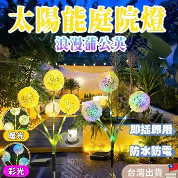 桃園現貨✨新升級太陽能蒲公英草坪燈 太陽能燈 草地燈 太陽能戶外燈 防水花燈 陽台庭院燈 裝飾燈 太陽能感應燈 草坪插燈
