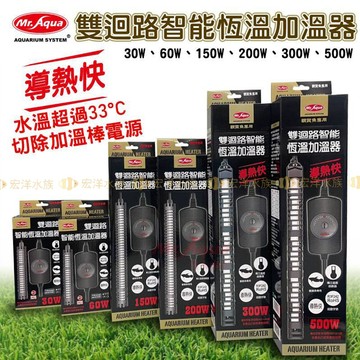 宏洋水族【MR. 雙迴路智能恆溫加溫器】石英管加熱棒 自動控溫 魚缸加熱器 魚缸恆溫 過熱保護 加溫棒 魚缸加溫 控溫器