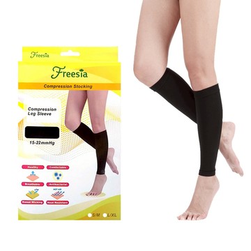 【Freesia】彈性壓力襪-束小腿襪(280D/15-22mmHg漸進式壓力)循環襪/彈性襪/蘿蔔腿美腿襪/運動機能襪