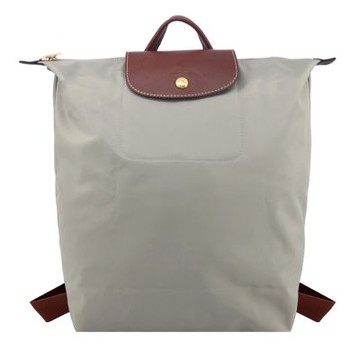 LONGCHAMP LE PLIAGE系列再生尼龍摺疊後背包(中/白蘭地酒)