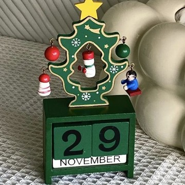 ⭐免運🌈臺灣有貨⭐ins聖誕日曆diy聖誕樹裝飾品木質倒計時積木聖誕節日禮物桌面擺件【可開票】