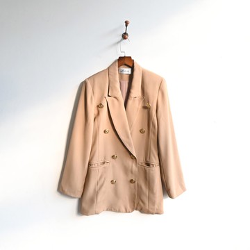 【蛋植物古著】清晨薄霧雙排扣古著西裝外套