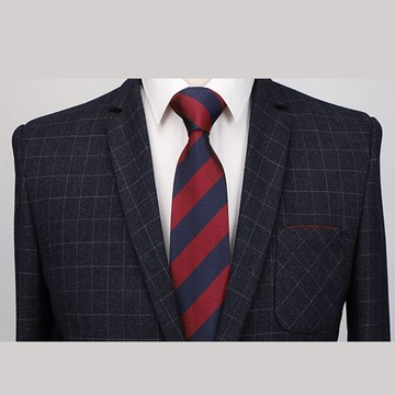 【拉福】】領帶窄版領帶倫敦6cm領帶拉鍊領帶(藍紅)