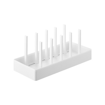 日本【YAMAZAKI】tower可調式餐盤鍋蓋架-32cm(白)