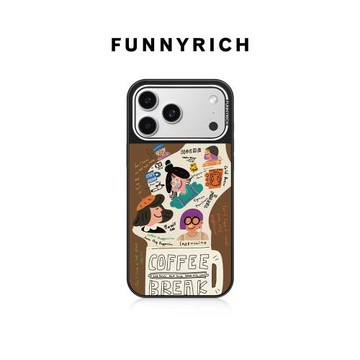 FUNNYRICH拿鐵女孩適用iPhone17/16ProMax手機殼蘋果15新款磁吸保護套14高級感Air女防摔小眾ins可愛個性