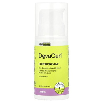 DevaCurl, Supercream™，富含椰子精華的卷髮定型劑，適用於粗糙卷髮，5.1 液量盎司（150 毫升）