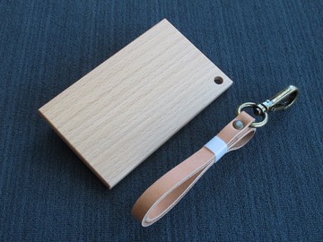 原木IC卡片夾-山毛櫸木(四角)