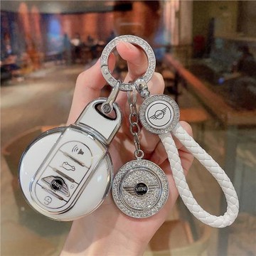 適用寶馬mini鑰匙套cooper殼countryman迷你f54f55f56改裝女車扣