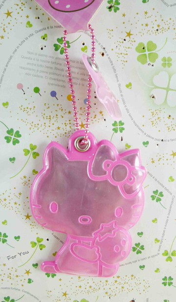 【震撼精品百貨】Hello Kitty 凱蒂貓 KITTY-反光姓名鎖圈吊飾-桃草莓 震撼日式精品百貨