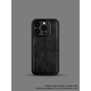 皮革歐美潮牌高街石頭島iPhone17ProMax手機殼MagSafe強磁吸皮質16Pro適用蘋果15個性原創男14大孔防摔保護套