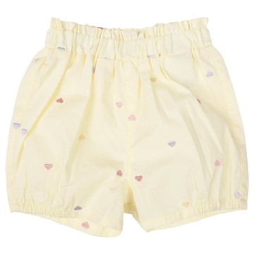 akachan honpo - 平織短褲-滿版刺繡-象牙白色