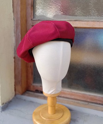貝雷帽 貝蕾帽 手工帽 燈芯絨 洋紅 新年/Viva Magenta