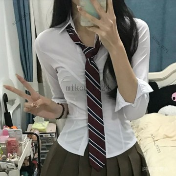 🎇免運特價✨酒紅色襯衫領帶女學生學院風免打手打校供領帶蝴蝶結領結領花配飾#免運