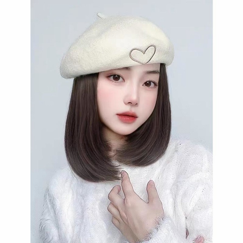 巻き髪ウィッグ！ニット帽付き！！ 帽子ウィッグ レディース かつら ロング巻き 髪付き帽子 セミロング 無地 可愛い ニット帽子付きウィッグ 自然 日常用 ネット付き 小顔効果 |  LINEショッピング