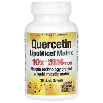 Natural Factors, Quercetin LipoMicel Matrix，250 毫克，30 粒液體軟膠囊