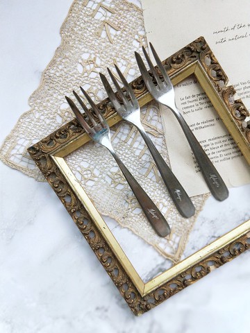 【好日戀物】德國vintage/antique/Rostfrei叉子六支一組