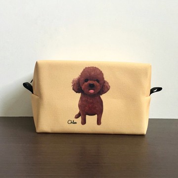 經典汪喵化妝包/收納包 - 紅貴賓 貴賓