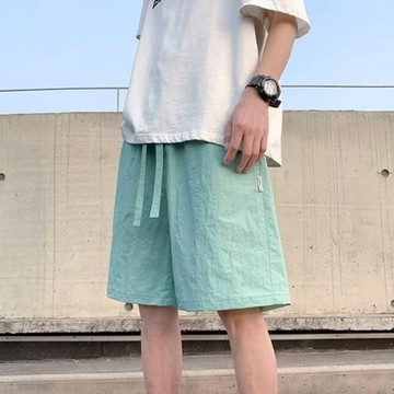 TopMan 男生短褲 五分褲 多巴胺素色韓版五分褲 藍黑灰粉色 男女同款 休閒短褲