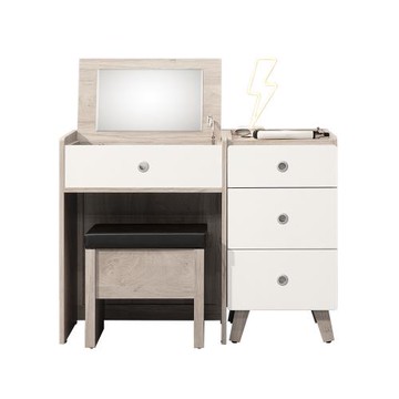 【唯熙傢俱】溫妮淺灰雙色3.3尺化妝台