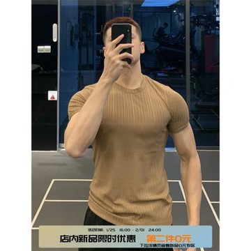 irontrap緊袖口T恤冰絲速干運動短袖健身衣服男緊身上衣訓練服夏