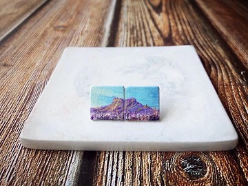 獅子山-原創手繪耳環