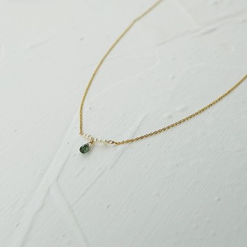 藍眼淚 - 14K包金藍寶石項鍊
